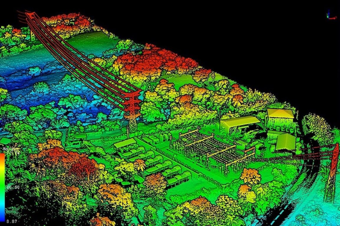 Droni con tecnologia LiDAR. Esempio di modello digitale 3D del terreno.