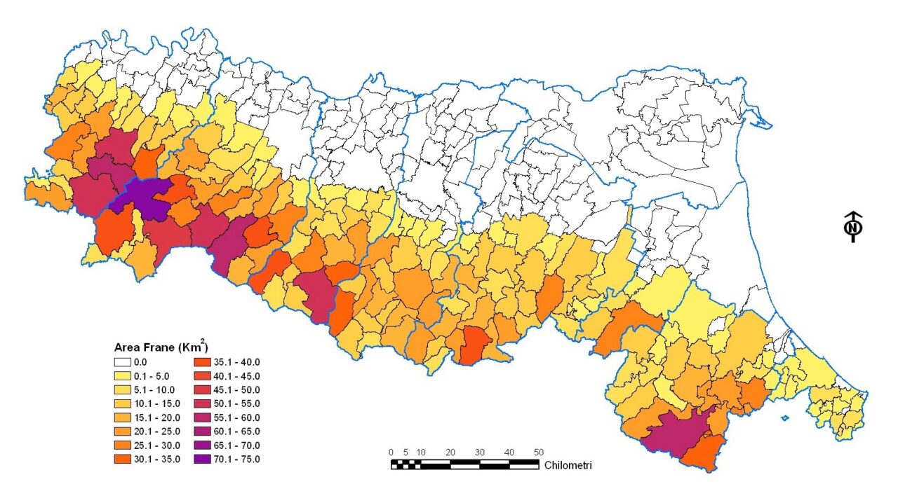 La Regione Emilia-Romagna, con quasi 80.000 fenomeni censiti, &egrave; la seconda in Italia dopo la Lombardia per diffusione ed estensione di frane sul proprio territorio.