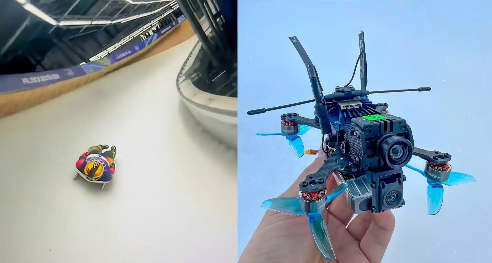 A Milano Cortina i droni FPV entrano nel feed internazionale, cambiando ritmo e prospettiva della copertura tv delle gare.