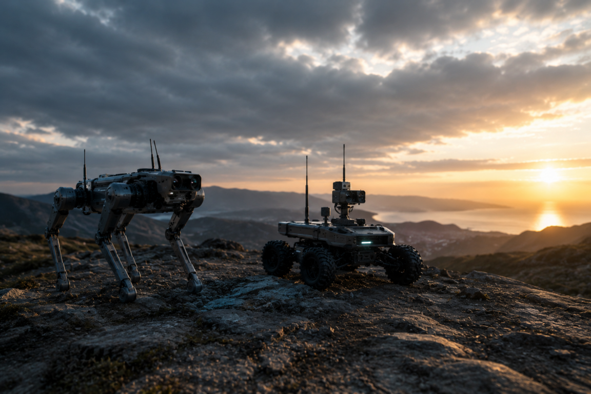 Robot dog platforms configured with 3D LIDAR, acoustic cameras, and gas detectors for autonomous inspection in mines, plants, and confined spaces.