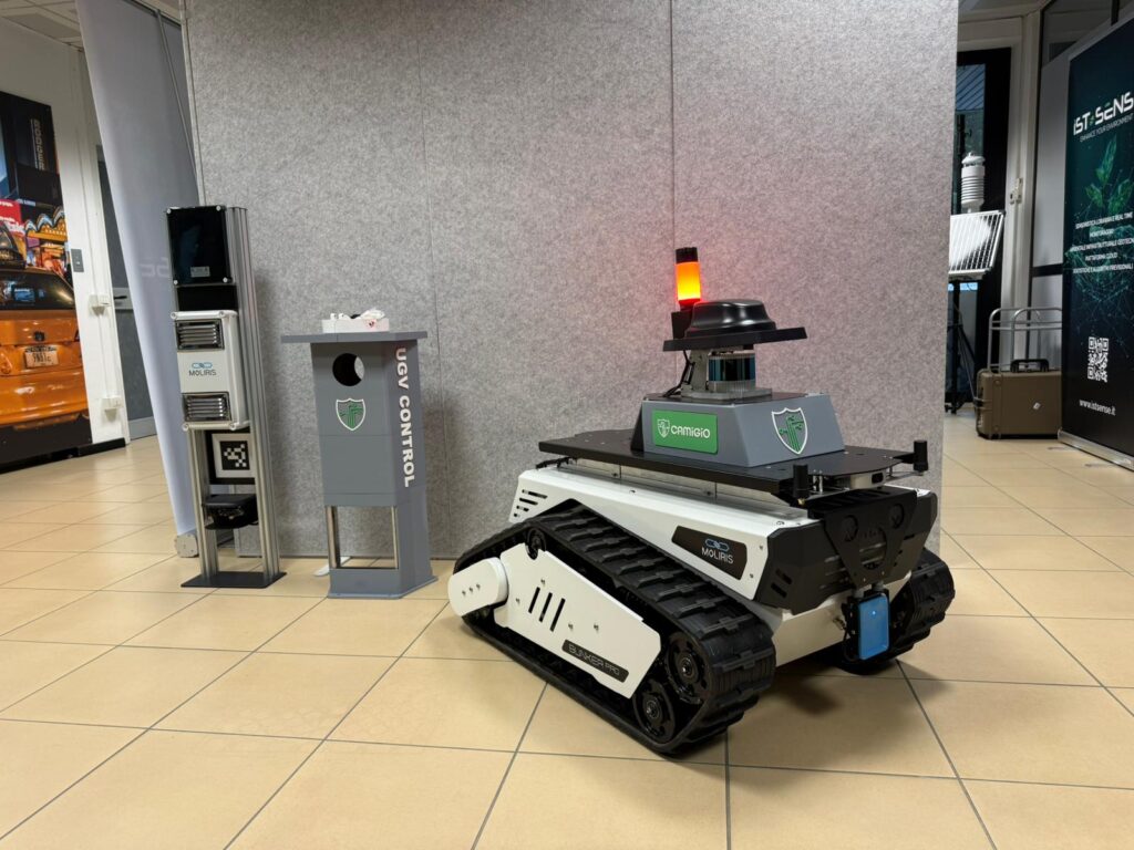 UGV per patrolling: stampa 3D per protezione hardware e security con Camigio e Dronemaster, tra navigazione autonoma, IA e gestione allarmi.