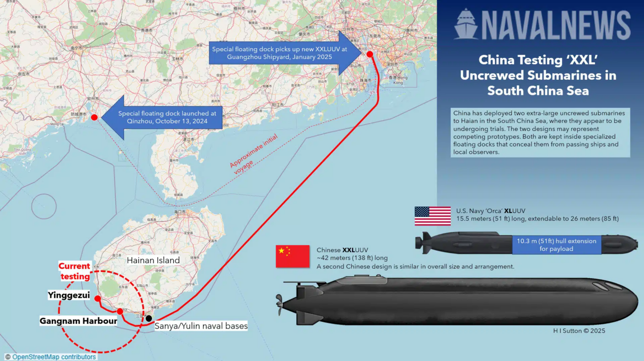 Analisi della nave madre cinese per droni subacquei XXLUUV: sistema di recupero, supporto navale, autonomia e implicazioni operative.